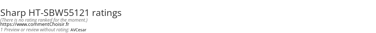 Ratings Sharp HT-SBW55121