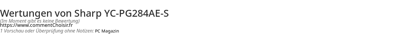 Ratings Sharp YC-PG284AE-S