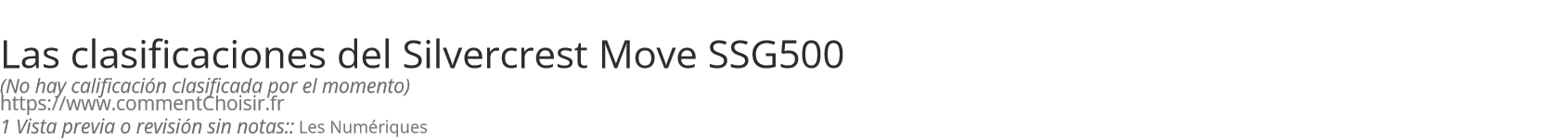 Ratings Silvercrest Move SSG500