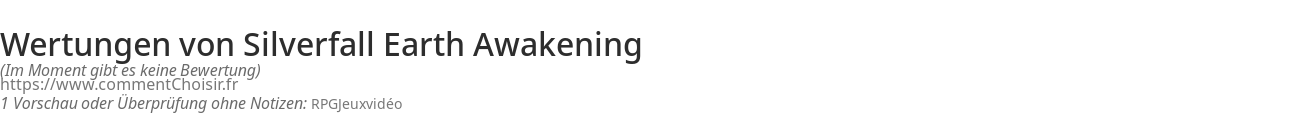Ratings Silverfall Earth Awakening