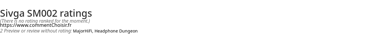 Ratings Sivga SM002