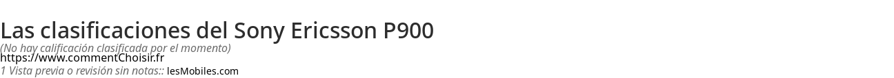 Ratings Sony Ericsson P900