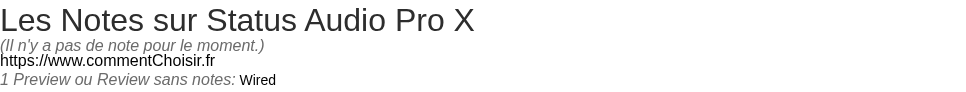 Ratings Status Audio Pro X