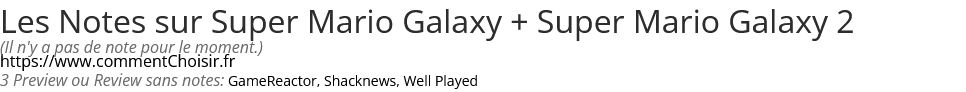 Ratings Super Mario Galaxy + Super Mario Galaxy 2
