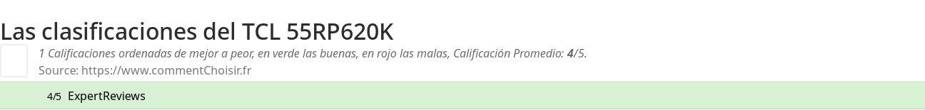Ratings TCL 55RP620K