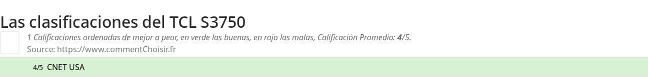 Ratings TCL S3750
