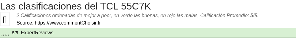 Ratings TCL  55C7K