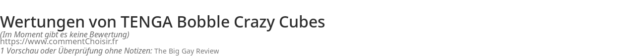 Ratings TENGA Bobble Crazy Cubes