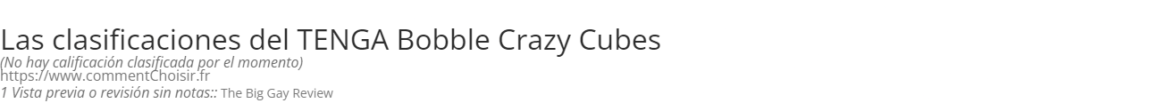 Ratings TENGA Bobble Crazy Cubes
