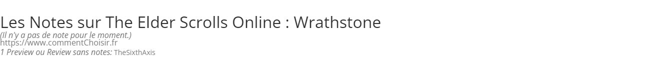 Ratings The Elder Scrolls Online : Wrathstone