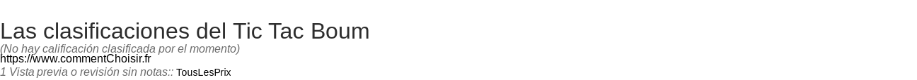 Ratings Tic Tac Boum