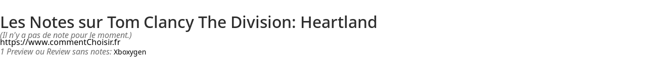 Ratings Tom Clancy The Division: Heartland