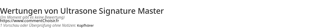 Ratings Ultrasone Signature Master