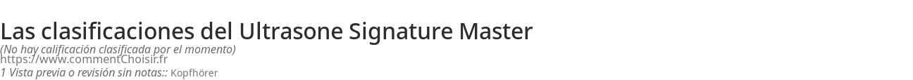 Ratings Ultrasone Signature Master