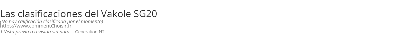 Ratings Vakole SG20