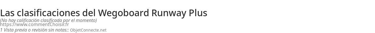 Ratings Wegoboard Runway Plus
