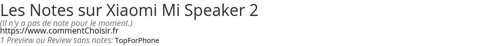 Ratings Xiaomi Mi Speaker 2