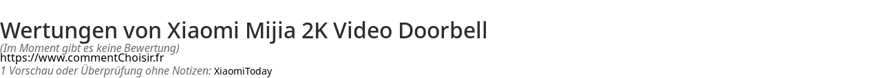 Ratings Xiaomi Mijia 2K Video Doorbell