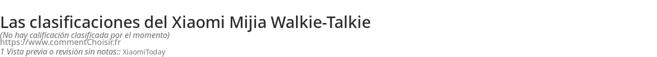 Ratings Xiaomi Mijia Walkie-Talkie