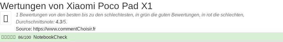 Ratings Xiaomi Poco Pad X1