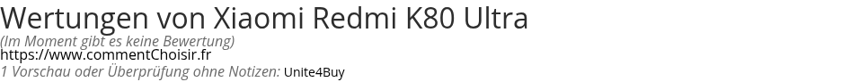 Ratings Xiaomi Redmi K80 Ultra