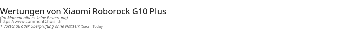 Ratings Xiaomi Roborock G10 Plus