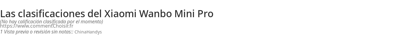 Ratings Xiaomi Wanbo Mini Pro