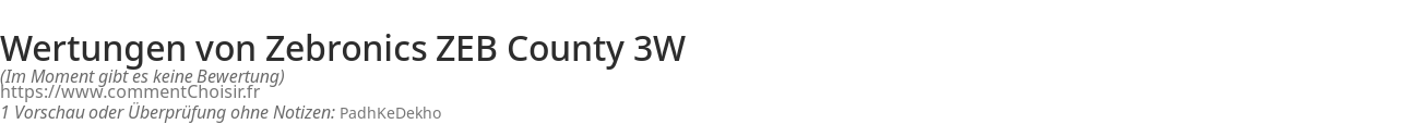 Ratings Zebronics ZEB County 3W