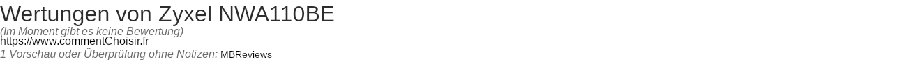Ratings Zyxel NWA110BE