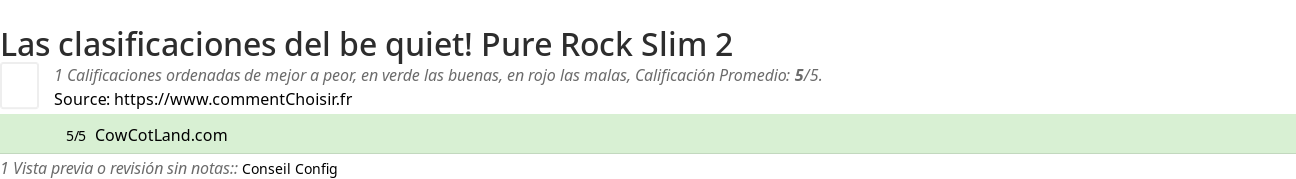 Ratings be quiet! Pure Rock Slim 2