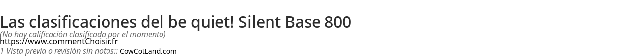 Ratings be quiet! Silent Base 800